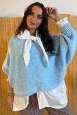 Big Softie Batwing Or Butterfly Knit Baby Blue - **